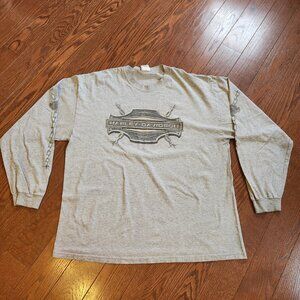 Harley Davidson Long Sleeve Shirt Men 2XL Gray Freedom H-D Canton Ohio Vintage